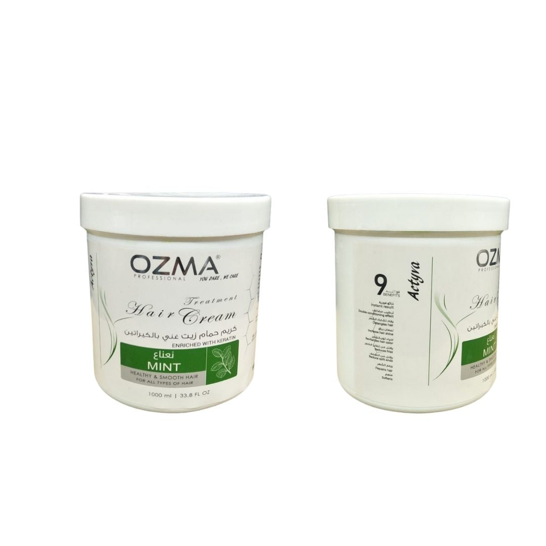 OZMA ACTYVA Mint Nutritious Moisturizing Repair Hair Treatment Cream Enriched with Keratin 1000ML