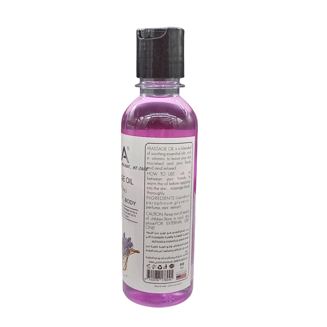 OZMA Clavo Massage Oil for Couples - No Stain Lavender Massage Oil for Massage Therapy and Relaxing, Anti Aging Moisturizer and Natural Body Oil for Dry Skin Pure | Repair Dry Skin | Unbeatable Consistency and Quality. 250ML
