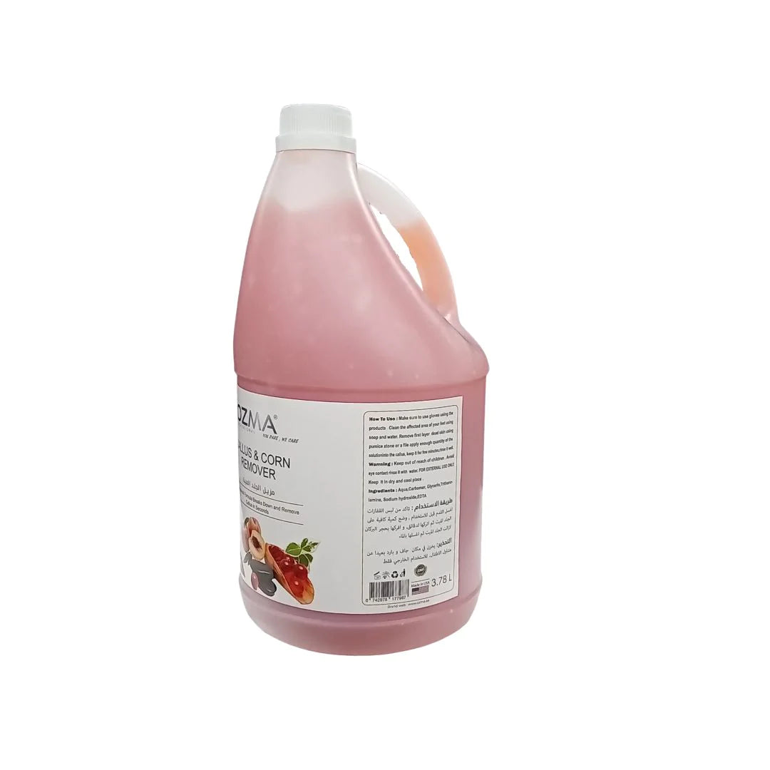OZMA Clavo Callus & Corn Remover Foot Soaking Liquid Gel Foot Spa Treatment, Peach .3.78 L