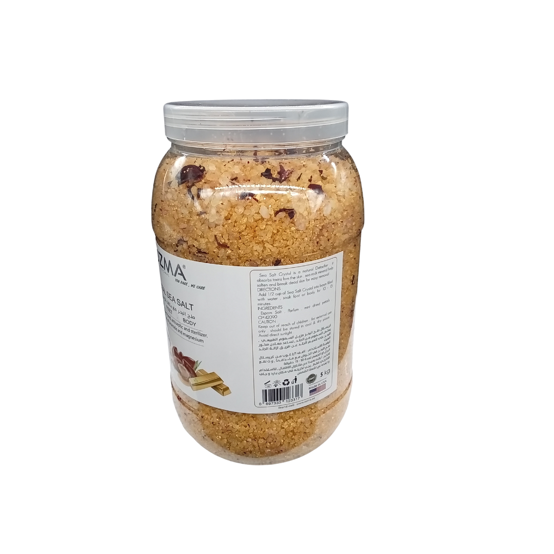 OZMA Clavo Crystal Sea Salt, Argan and Gold, Organic Skin Exfoliating Moisturizing Whitening Body Salt 5kg