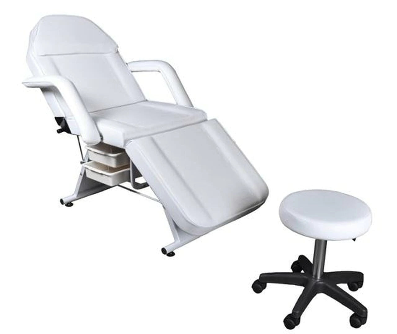 Globalstar Professional High Quality Beauty Facial Bed With Styling Stool White BS-616