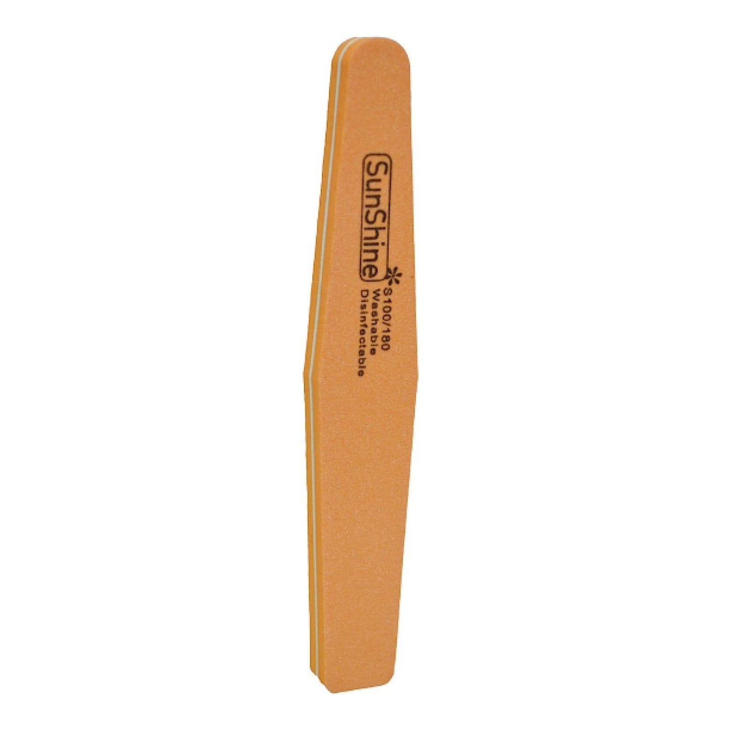 Globalstar Sunshine Washable Double Sided Diamond Nail Buffer 100/180 Grit 10pcs Orange