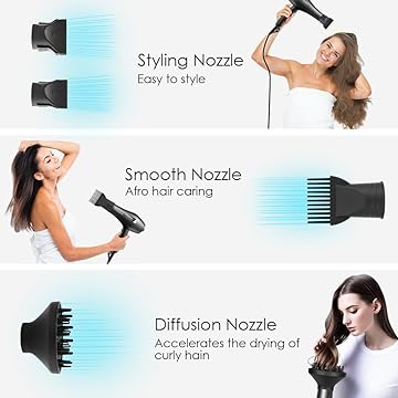 Vivid Hair Dryer Supersonic  POSH 3100 Fast Drying with 2 Speed 2600 W,3 Heat Setting Cool Button, with Diffuser,Three Nozzle, Hair Comb,Concentrator Brush for All Hair Made with United Kingdom Technology