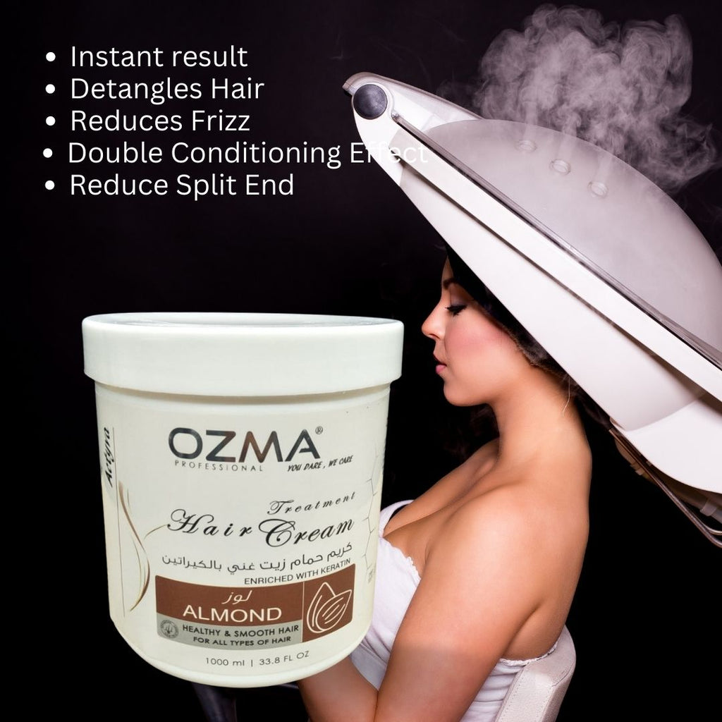 OZMA ACTYVA  Bitter Almond Nutritious Moisturizing Repair Hair Treatment Cream Enriched with Keratin  1000ML