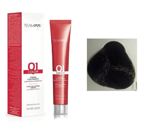 TEAM155 permanent hair color with Keratine & Argan ASH NATURAL CHESTNUT 4.01 100 ml