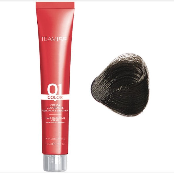 TEAM155 permanent hair color with Keratine & Argan INTENSE CHESTNUT 4.0 100 ml