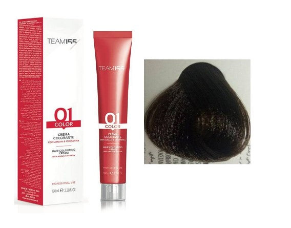 TEAM155 permanent hair color with Keratine & Argan CHESTNUT 4 100 ml