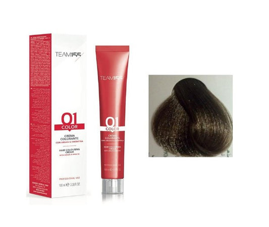 TEAM155 permanent hair color with Keratine & Argan ASH NATURAL BLOND 7.01 100 ml