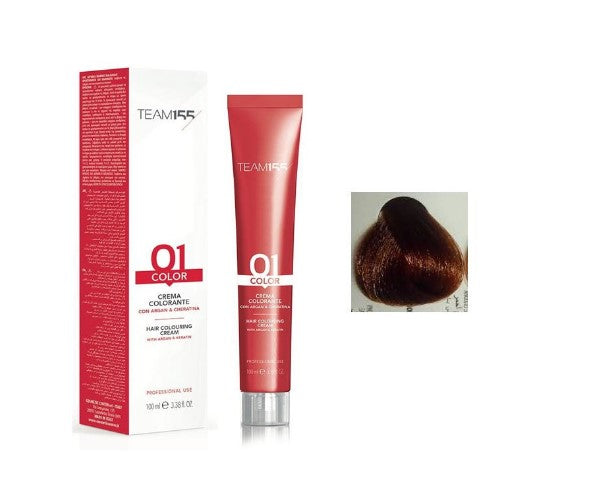 TEAM155 permanent hair color with Keratine & Argan AUBURN BLOND 7.4 100 ml