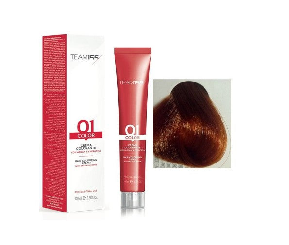 TEAM155 permanent hair color with Keratine & Argan AUBURN LIGHT BLOND 8.4 100 ml