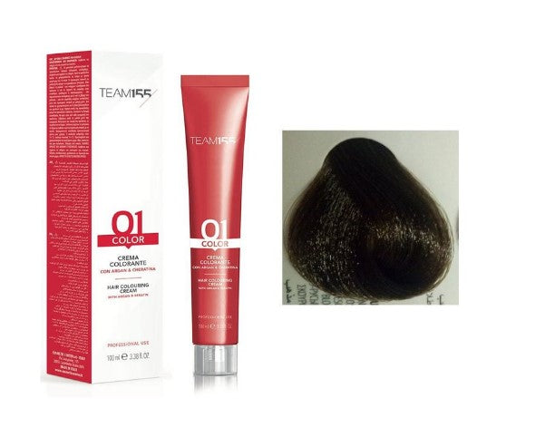 TEAM155 permanent hair color with Keratine & Argan ASH NATURAL DARK BLOND 6.01 100 ml