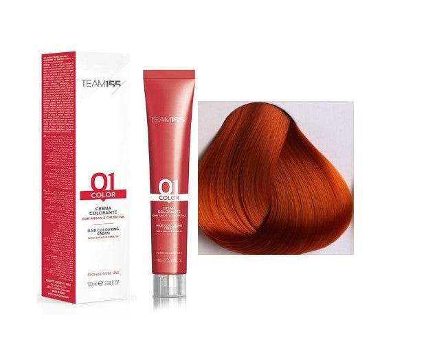 TEAM155 permanent hair color with Keratine & Argan GOLDEN AUBURN LIGHT BLOND 8.43 100 ml