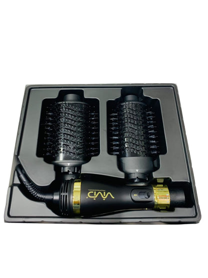 VIVID PETRA HAIR BRUSH & STYLER 2100  One-Step Blow Dryer Brush and Volumizer, Hot Air Brush with 2 Brush Heads & 3 Adjustable Temperature, Release 100 Million Negative Ions Smooth, Silky and Frizz-Free Hair With 1000 - 1200 W United Kingdom Technology
