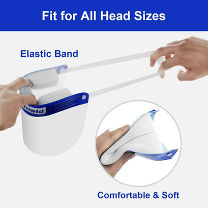 Protective Face Shield  Beauty  Safety Face Shields All Round Protection, Anti Fog Lens, Lightweight Transparent Shield With Adjustable Elastic Band For Men & Women, Blue, V-Shiled