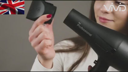 Vivid Hair Dryer Supersonic  POSH 3100 Fast Drying with 2 Speed 2600 W,3 Heat Setting Cool Button, with Diffuser,Three Nozzle, Hair Comb,Concentrator Brush for All Hair Made with United Kingdom Technology