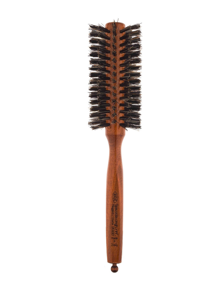 Quadra Line Hair Brush-Beech Wooden Handle With Section Divider D-48Mm (05100)         فرشاة شعر أسطوانية التصميم أسود / بيج  05100
