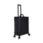 Globalstar Black Makeup Trolley Case With Adjustable LED Lights, Speaker, Bluetooth Player And Detachable 4 Wheels