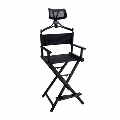 Cedar Foldable Tall Makeup Chair With Headrest Color Black - MY739B