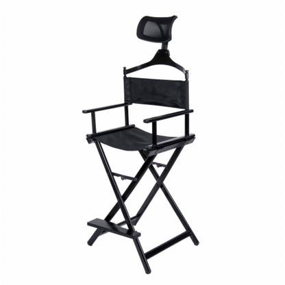 Cedar Foldable Tall Makeup Chair With Headrest Color Black - MY739B