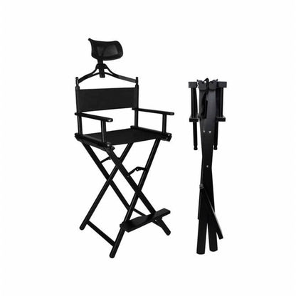 Cedar Foldable Tall Makeup Chair With Headrest Color Black - MY739B