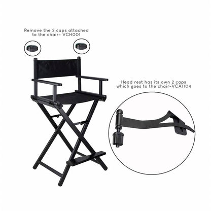 Cedar Foldable Tall Makeup Chair With Headrest Color Black - MY739B