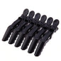 Globalstar Salon Alligator Tip Plastic Hair Clips Black 6pcs
