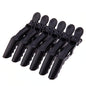 Globalstar Salon Alligator Tip Plastic Hair Clips Black 6pcs