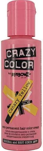 Adore Crazy Color Semi-Permanent Hair Dye - Hot Yellow 125ml