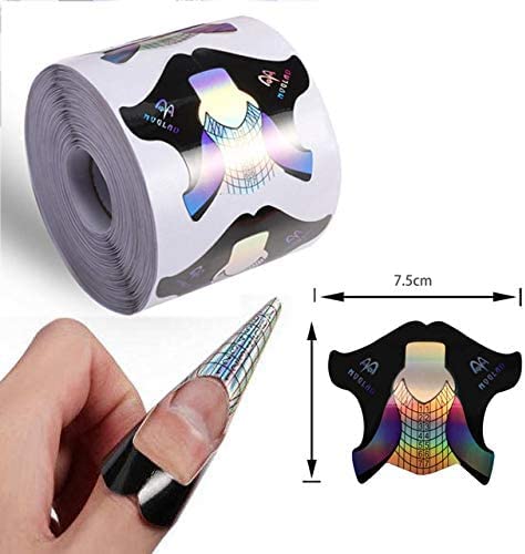 Nail Form Tips, Shape Nail Art Acrylic Extension Nail Forms Stickers Extension Builder Form Stencil Manicure Tool DIY Home Salon Supplies-400 Pcs