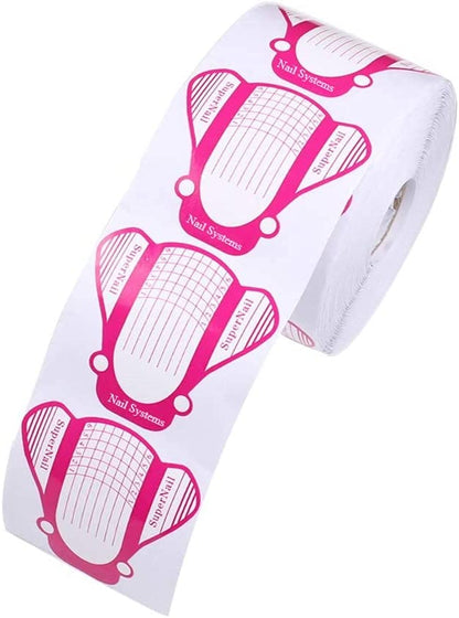 200 Pieces Nail Form Acrylic Extension Nail Art Guide Sticker (Pink)
