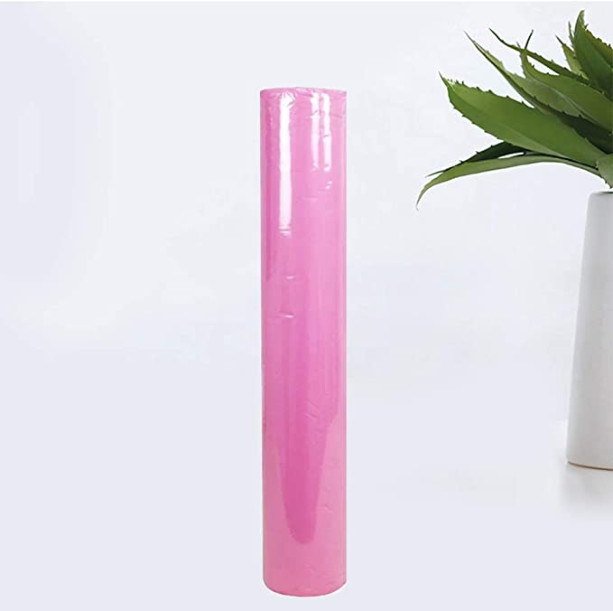 ULTNICE 50 Sheets 180x80cm Disposable Bed Sheets Draw Out Bed Table Cover Roll Non Woven Fabric Massage Bed Cover for Beauty Salon Spa Hotel Shop Pink with Holes