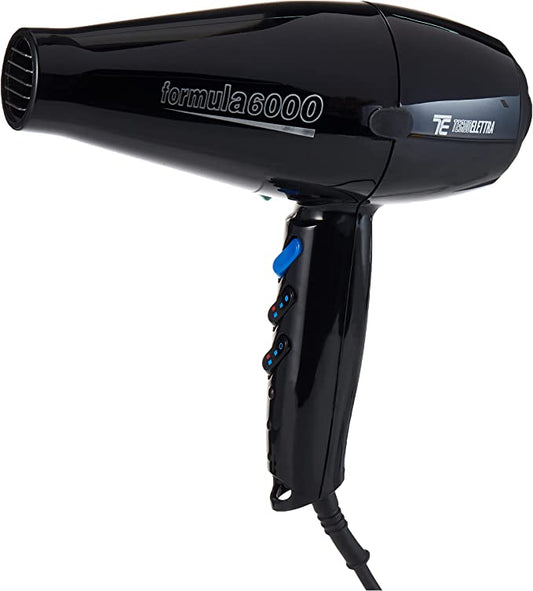 Techno Electra 6000 Formula Hair Dryer with 3M Cord (Black, 2500W)