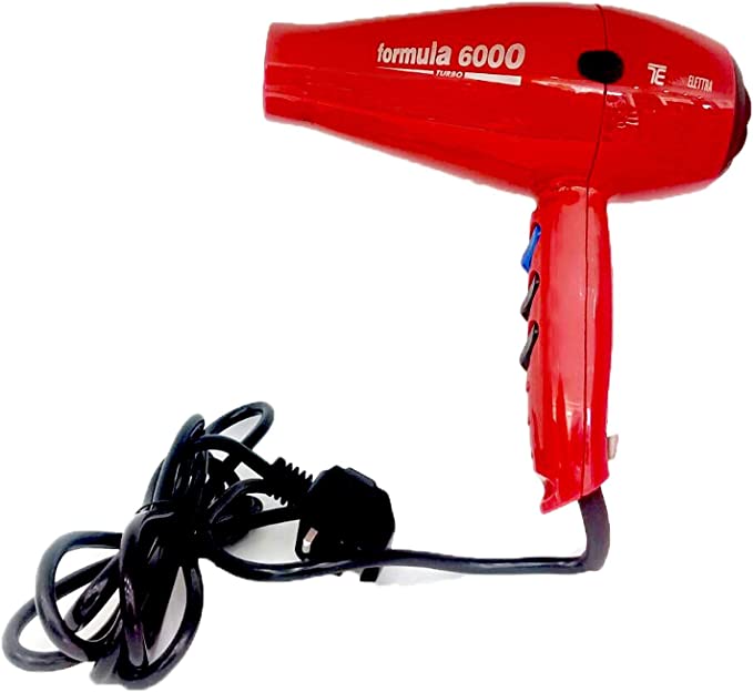 Formula 6000 Hair Dryer, Salon Professional Blow Dryer, ITALY- Red