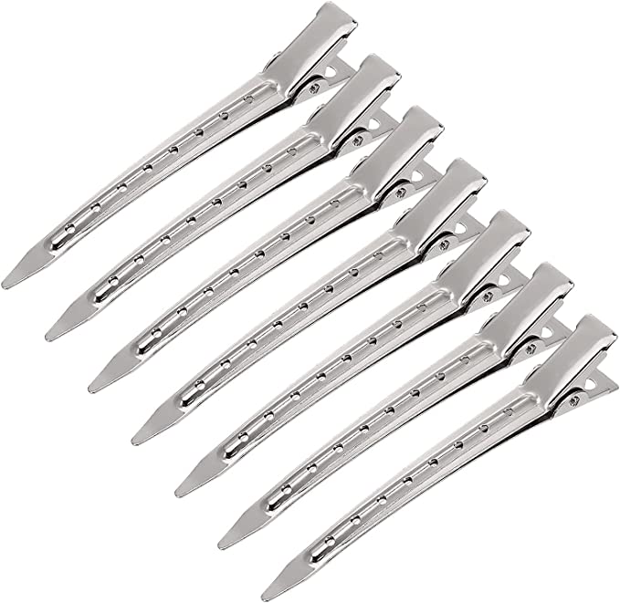 Hair Styling Duck Bill Sectioning Clip Stainless Steel Hairdressing Tools (Pack of 12)