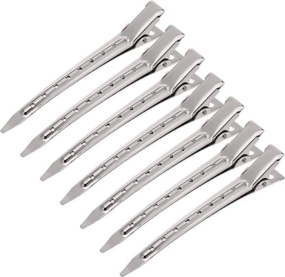 Hair Styling Duck Bill Sectioning Clip Stainless Steel Hairdressing Tools (Pack of 12)