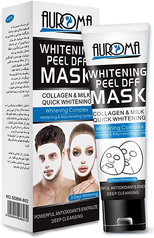 Auroma Whitening Peel Off Mask, Collagen & Milk Quick Whitening - 120ml