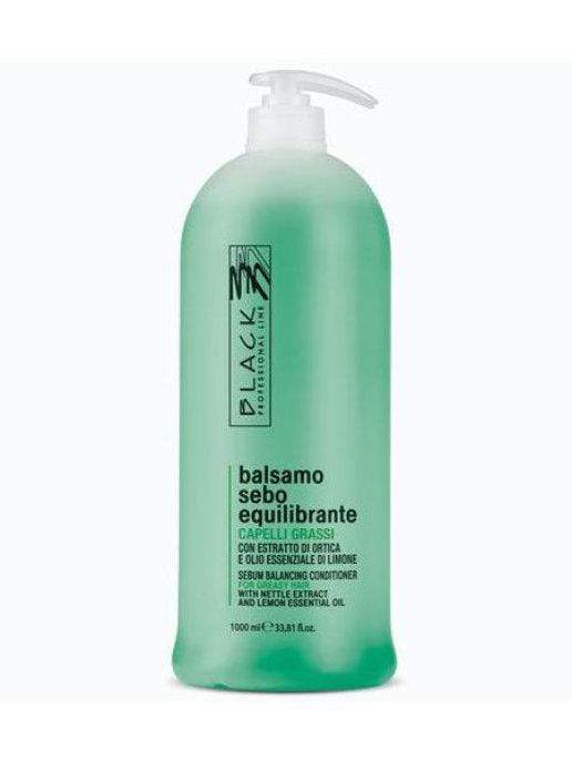 Black Professional Shampoo With Nettle Extract Lemon Essential Oil 1000ml