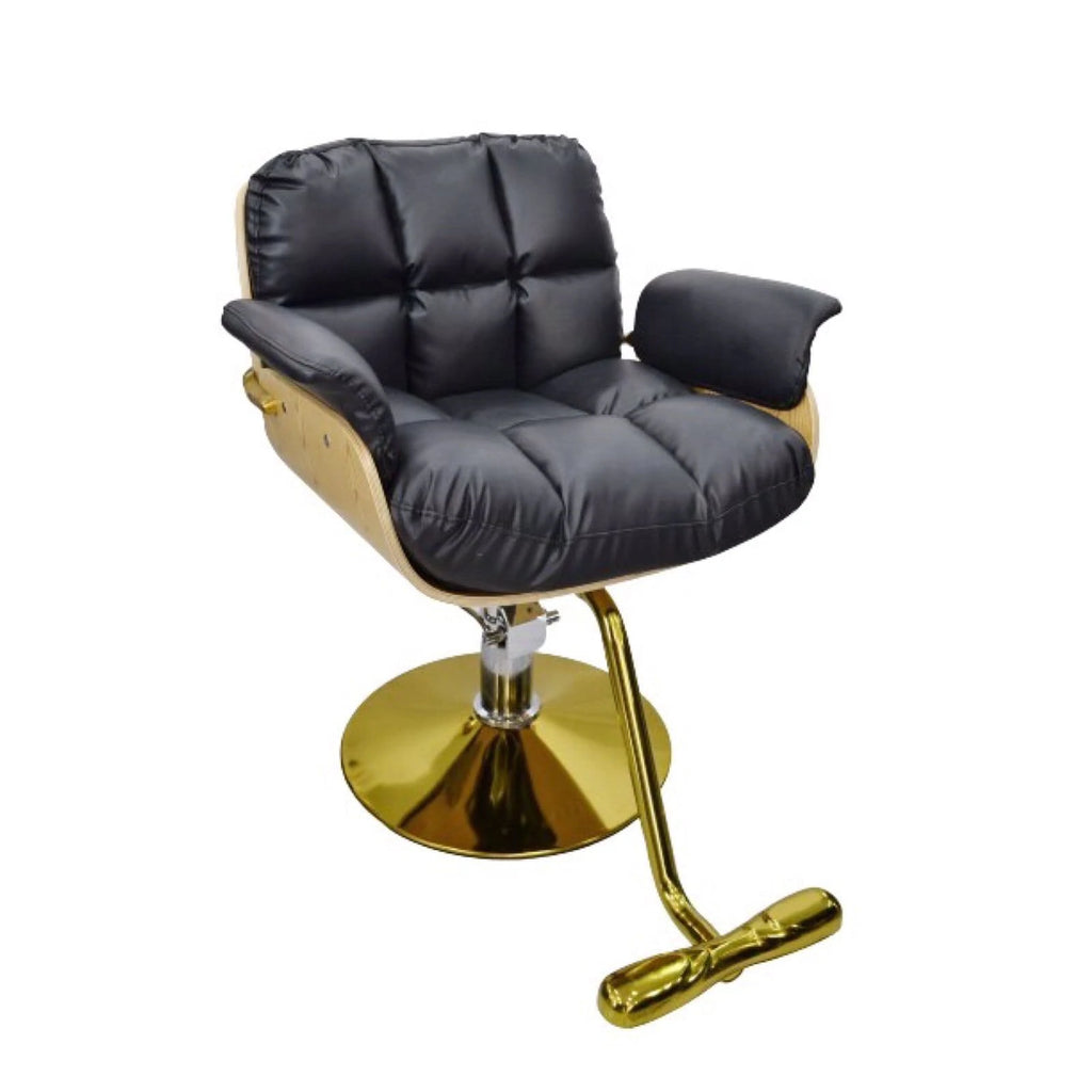 Globalstar Hydraulic Ladies Styling Chair With Gold Metal Base A8610