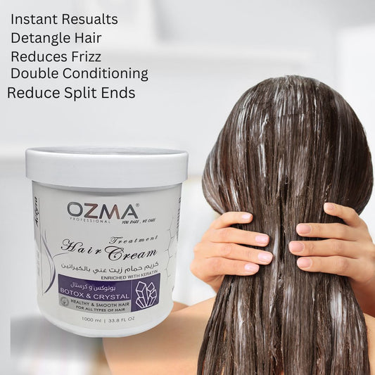 OZMA ACTYVA BOTOX & Crystal Nutritious Moisturizing Repair  Hair Treatment Cream Enriched with Keratin  1000ML
