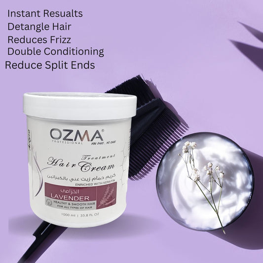 OZMA ACTYVA Lavender Nutritious Moisturizing Repair Hair Treatment Cream Enriched with Keratin  1000ML