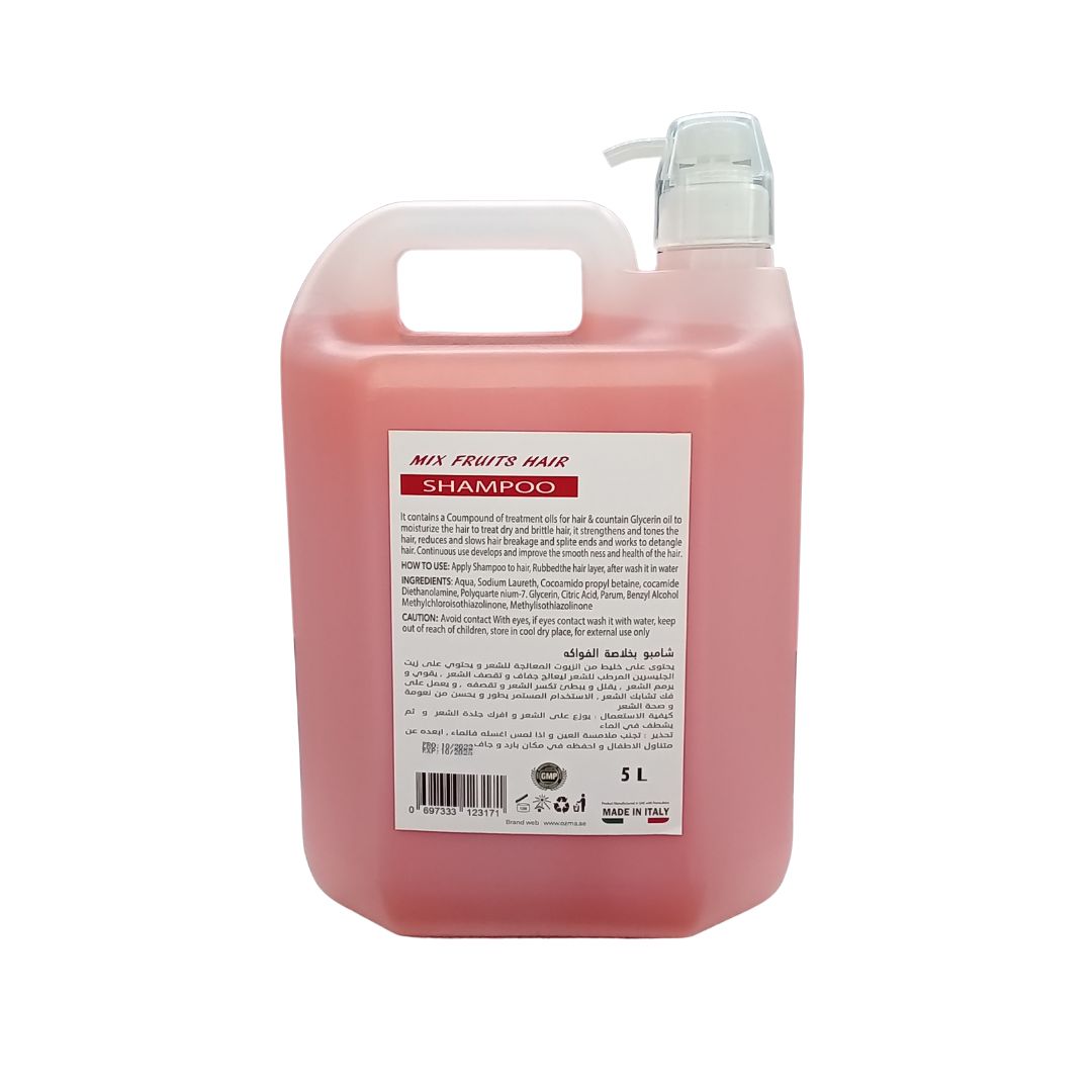 OZMA Moisturizing  Hair  Shampoo .Improved Formula  | Cleansing And Energizing | For ALL Hair Types .Mix Fruit Extract  5L