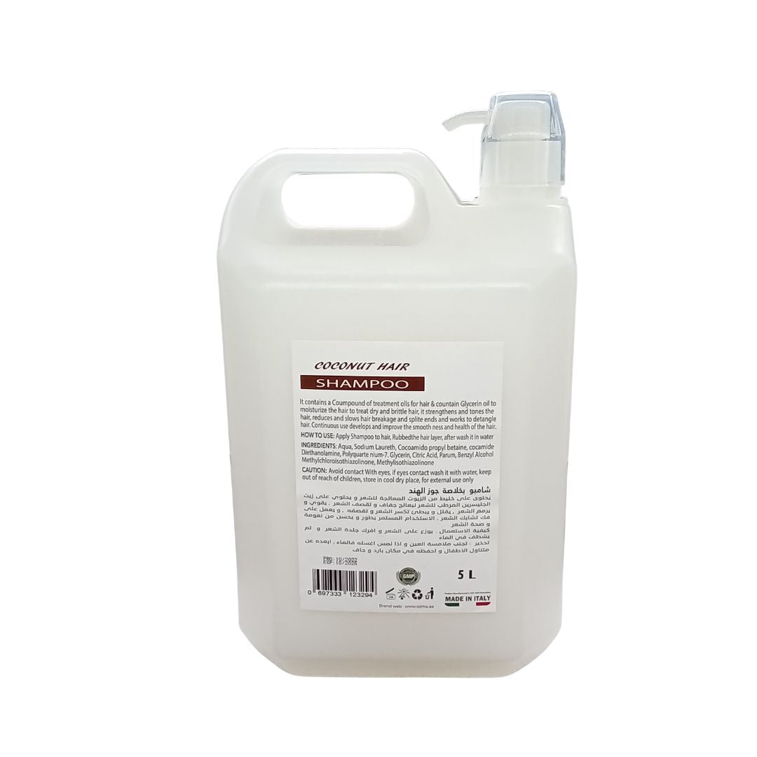 OZMA Moisturizing  Hair  Shampoo .Improved Formula  | Cleansing And Energizing | For ALL Hair Types .Coconut Extract  5L
