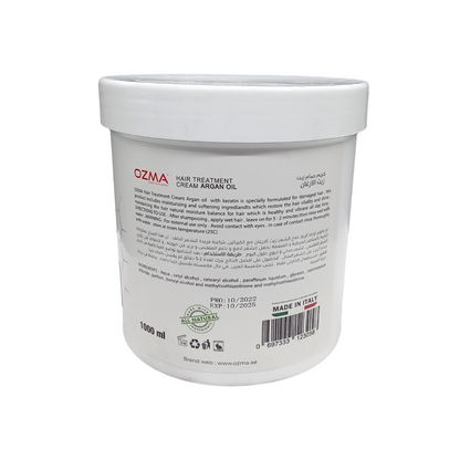 OZMA ACTYVA  Argan Nutritious Moisturizing Repair Hair Treatment Cream Enriched with Keratin  1000ML