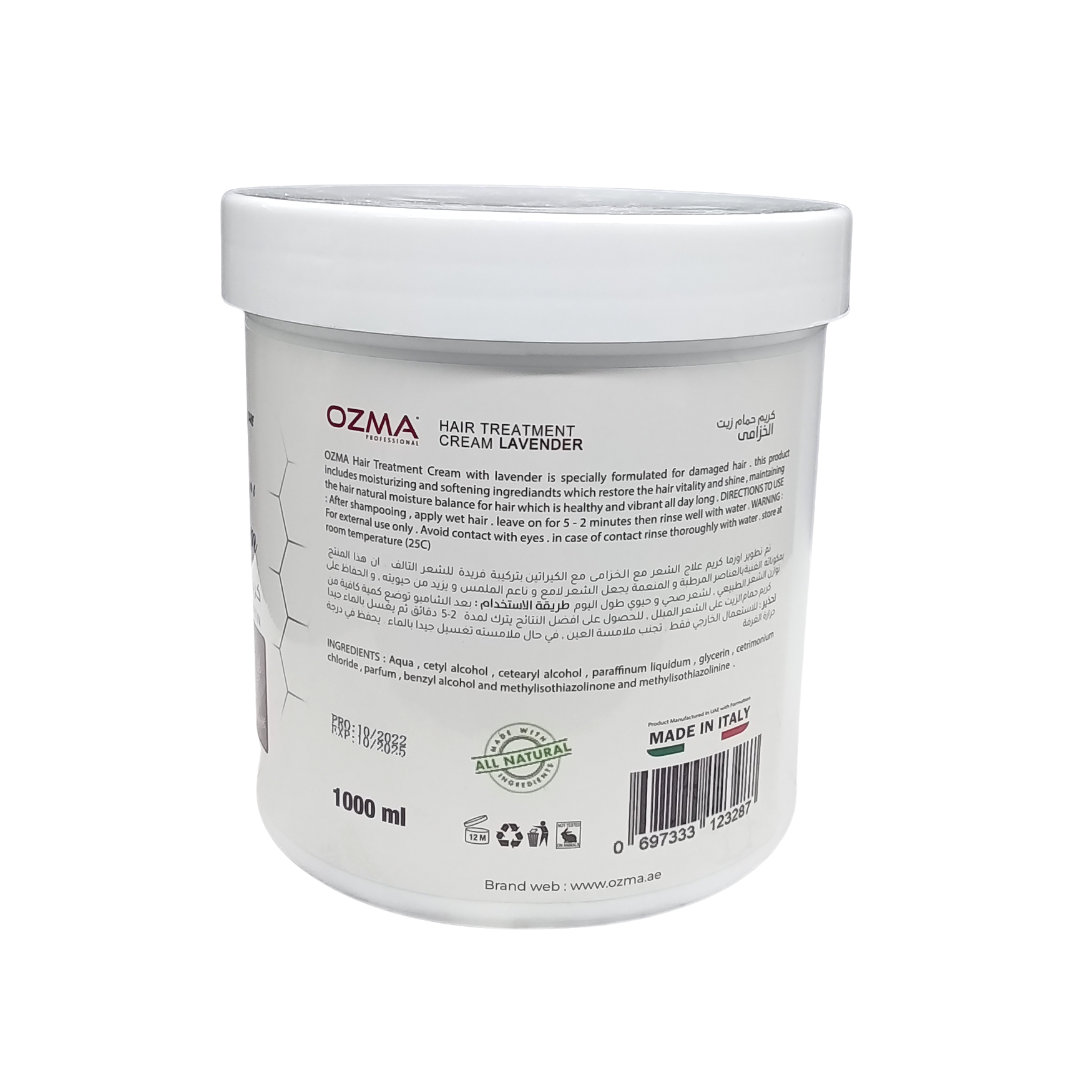 OZMA ACTYVA Lavender Nutritious Moisturizing Repair Hair Treatment Cream Enriched with Keratin  1000ML