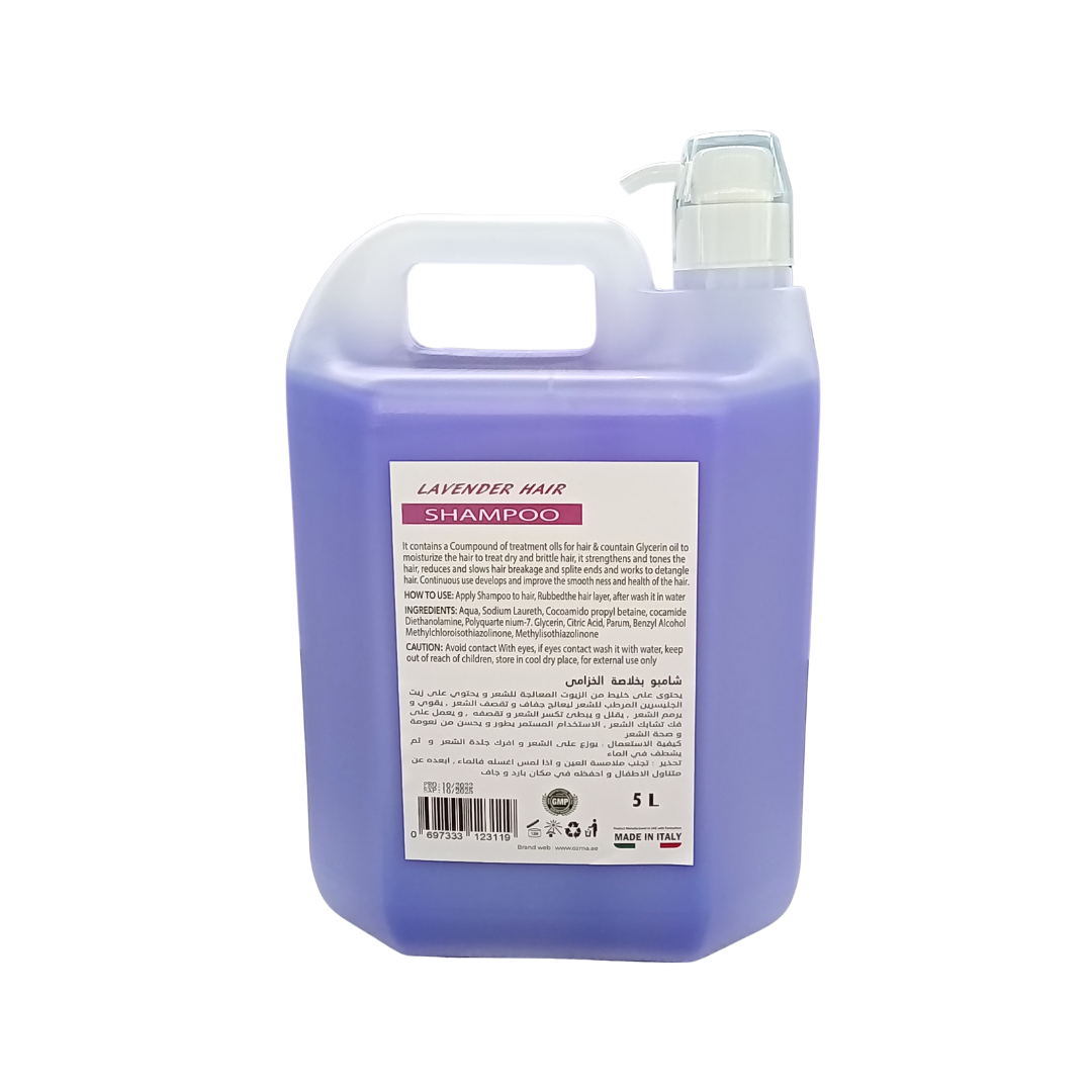 OZMA Moisturizing  Hair  Shampoo .Improved Formula  | Cleansing And Energizing | For ALL Hair Types . Lavender Extract  5L
