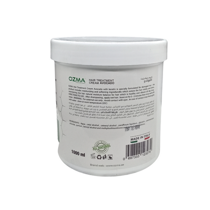 OZMA ACTYVA Avocado Nutritious Moisturizing Repair Hair Treatment Cream Enriched with Keratin  1000ML