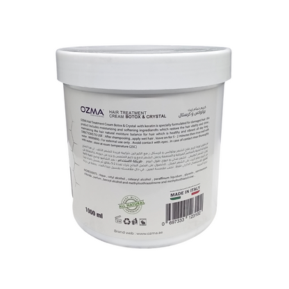 OZMA ACTYVA BOTOX & Crystal Nutritious Moisturizing Repair  Hair Treatment Cream Enriched with Keratin  1000ML