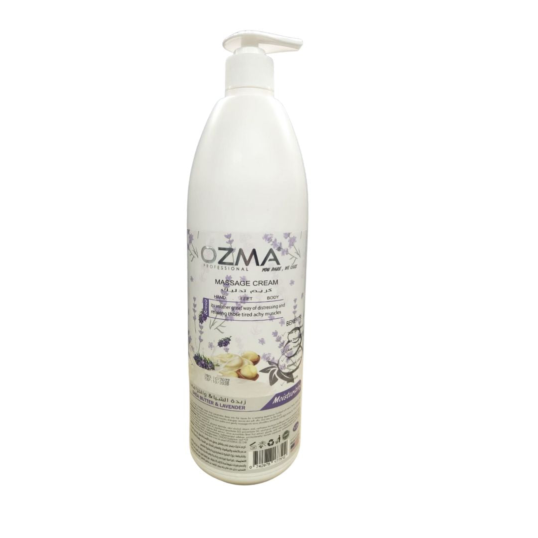 OZMA Clavo  Professional Naturals Body and Face Massage Cream Shea Butter & LAVENDRE 1 L