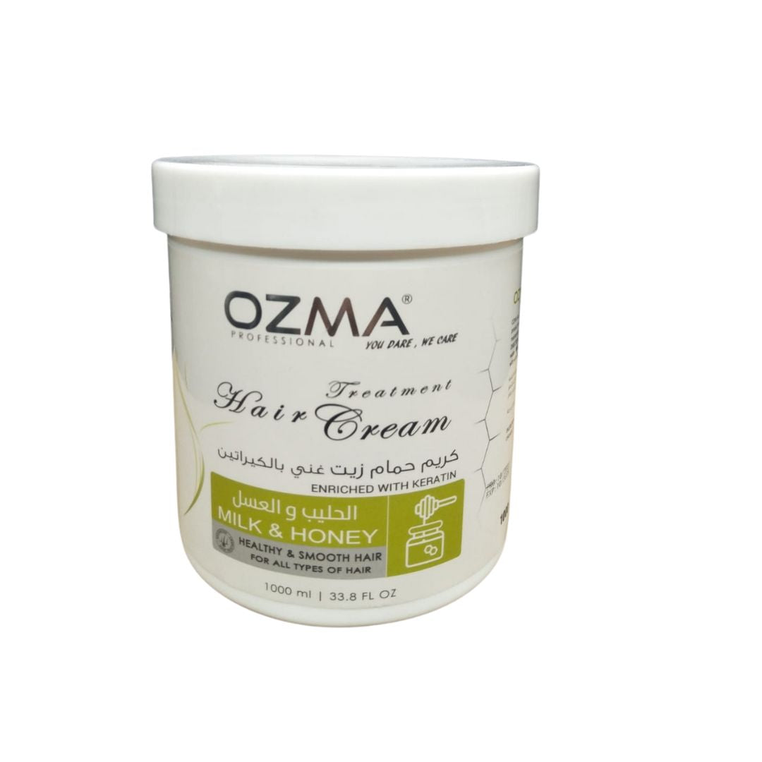 OZMA ACTYVA Milk & Honey Nutritious Moisturizing Repair Hair Treatment Cream Enriched with Keratin  1000ML