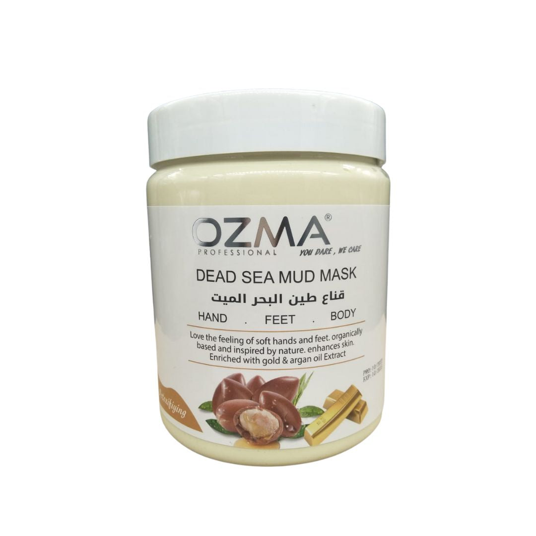 OZMA Clavo  Dead Sea Mud Mask Infused with Argan and Gold - All Natural - Spa Quality Pore Reducer to Help with Acne, Blackheads and Oily Skin Tightens Skin for A Healthier Complexion .1 Kg